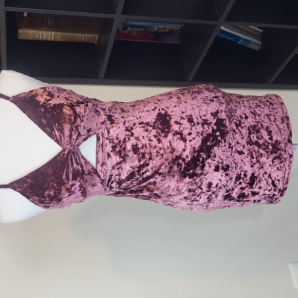Free People Dresses & Skirts - FREE PEOPLE Come Together Pink Velour Peekabo Cutout Cami Bodycon Mini Dress